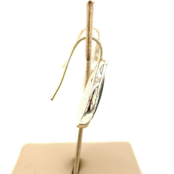 Artisan Sterling Silver & Blue Swirl Resin Pierced Hook Back Dangle Earrings! 28 - Picture 2 of 6